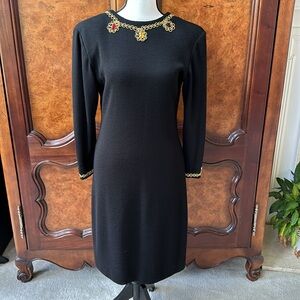 Vintage One-Of-A-Kind Embellished Open V-Back Dress